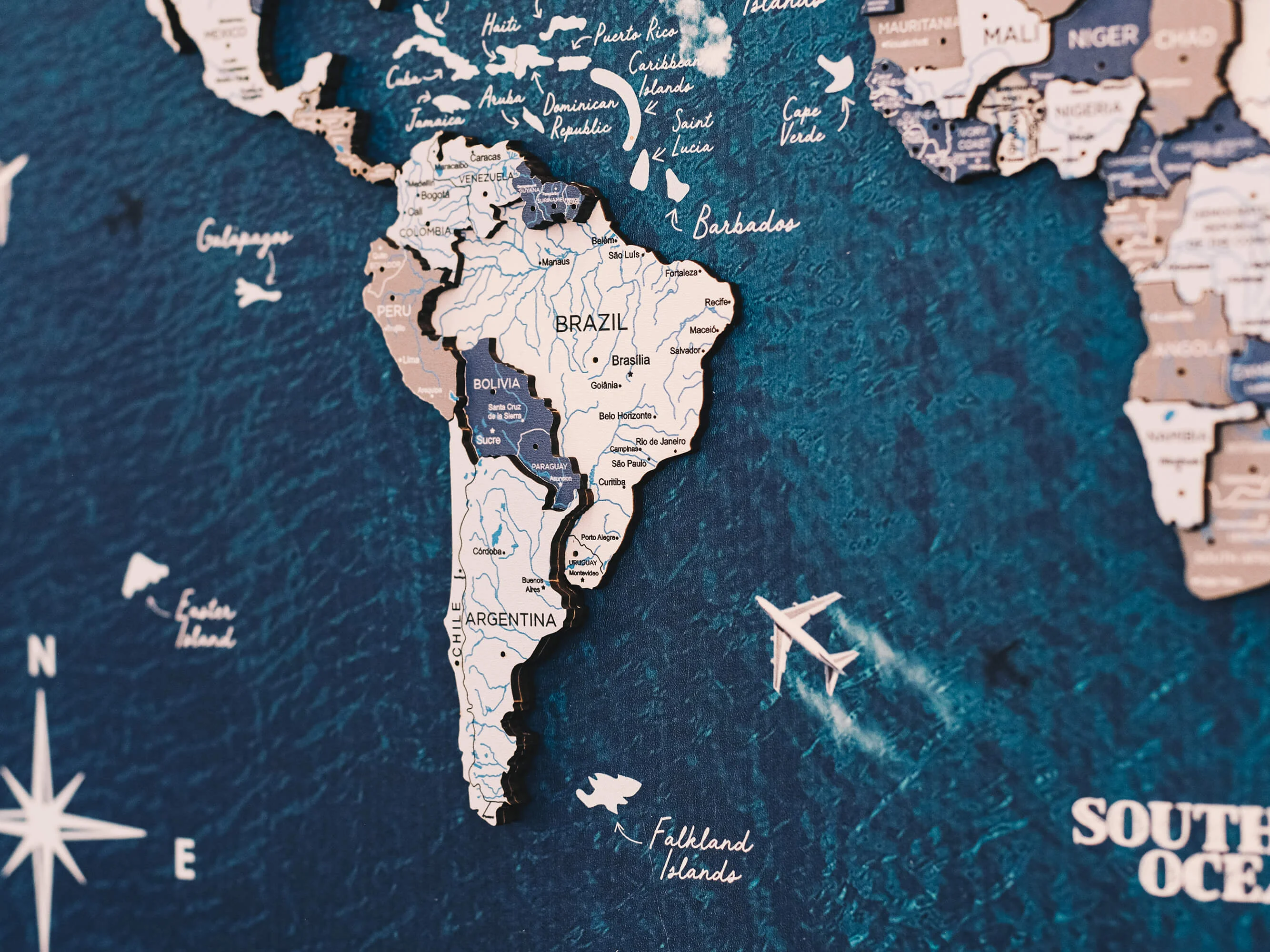 3D World Map Wall Art Ukrainian Edition - thumbnail 3